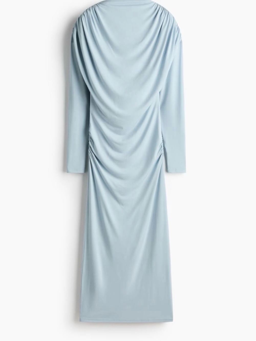 NWT Draped Bodycon Jersey Dress Dusty Blue